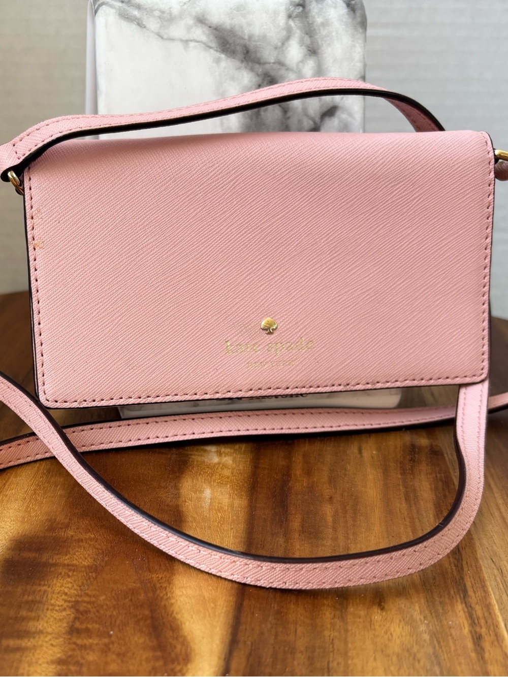 kate spade Blush Pink Saffiano Crossbody Bag